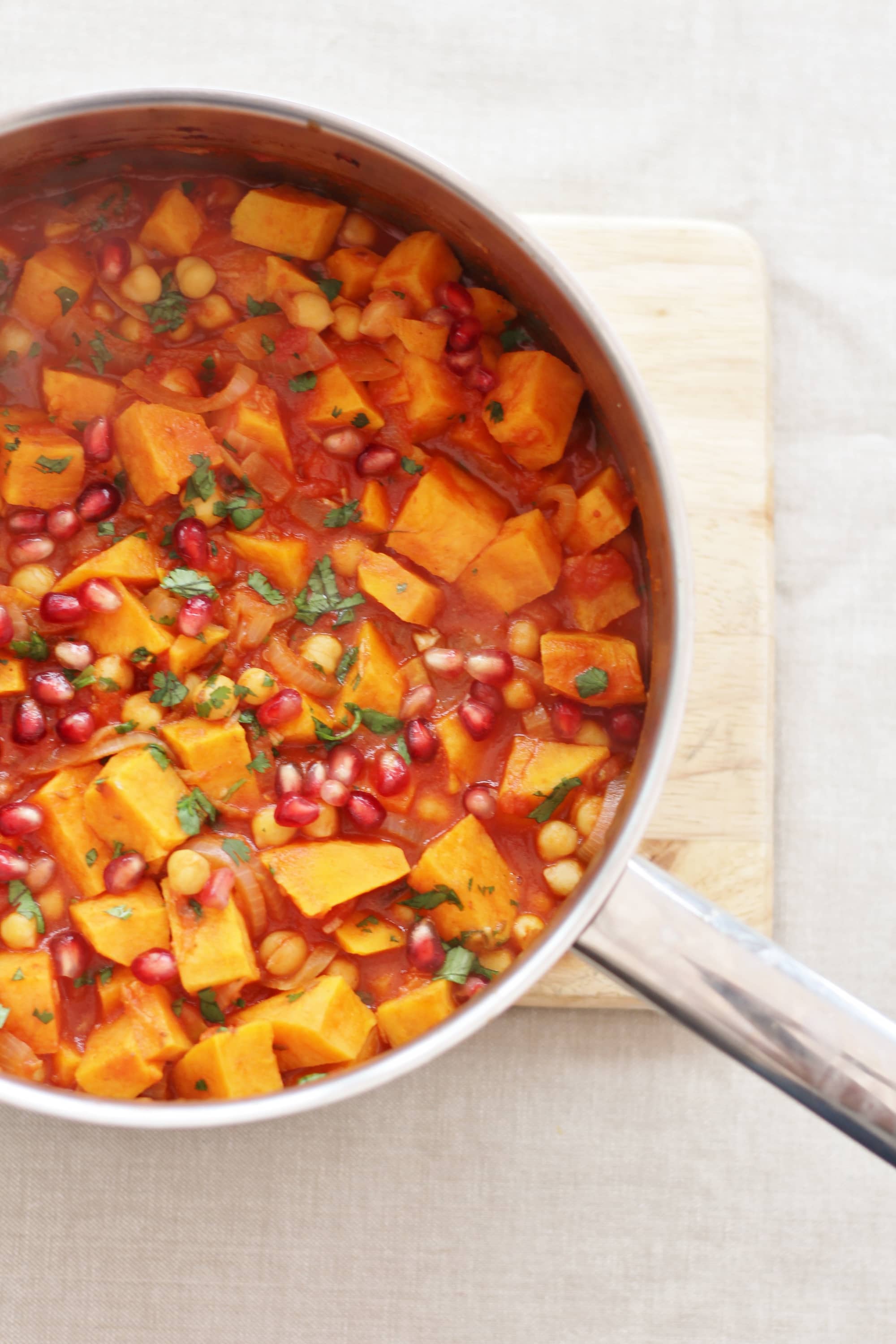 Harissa-Spiced Chickpea and Sweet Potato Skillet