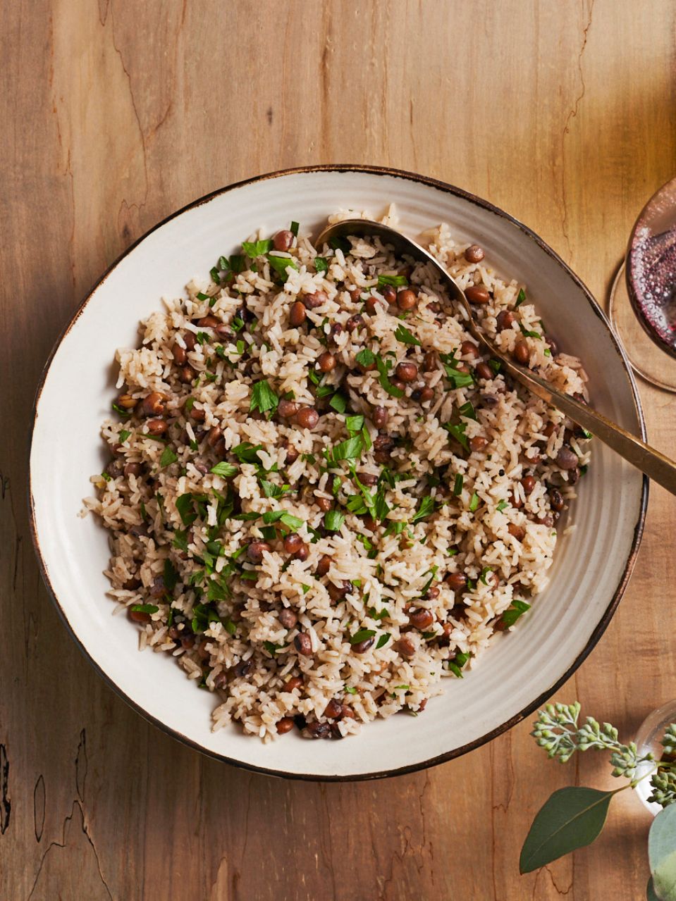 Pigeon Pea and Coconut Rice Bowl with Crispy Shallots