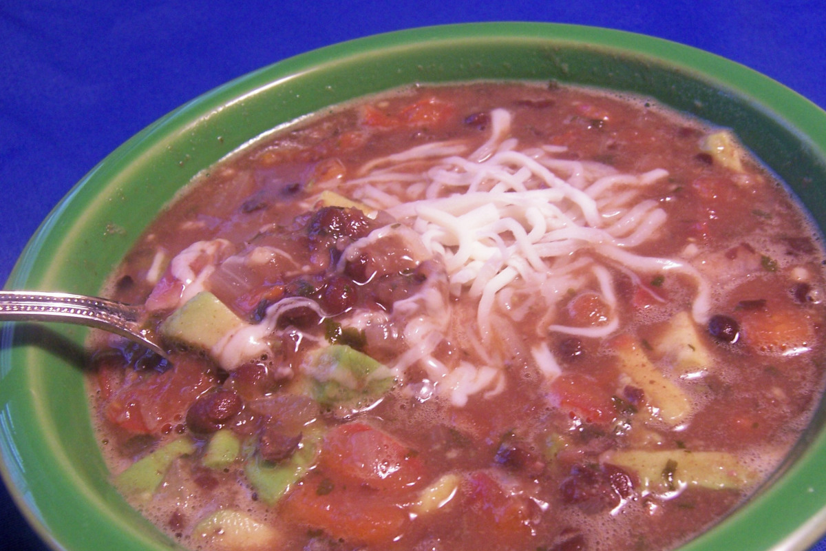 Lemon-Infused Black Bean Soup with Avocado