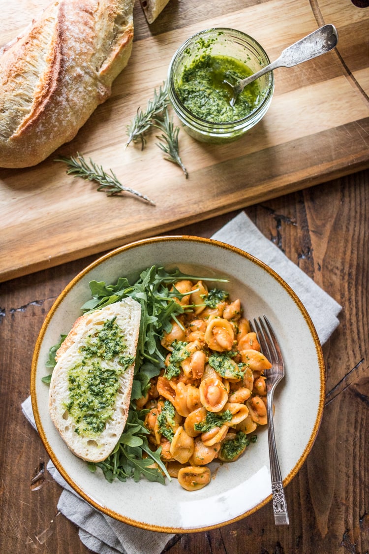 One-Pot White Bean and Rosemary Pasta