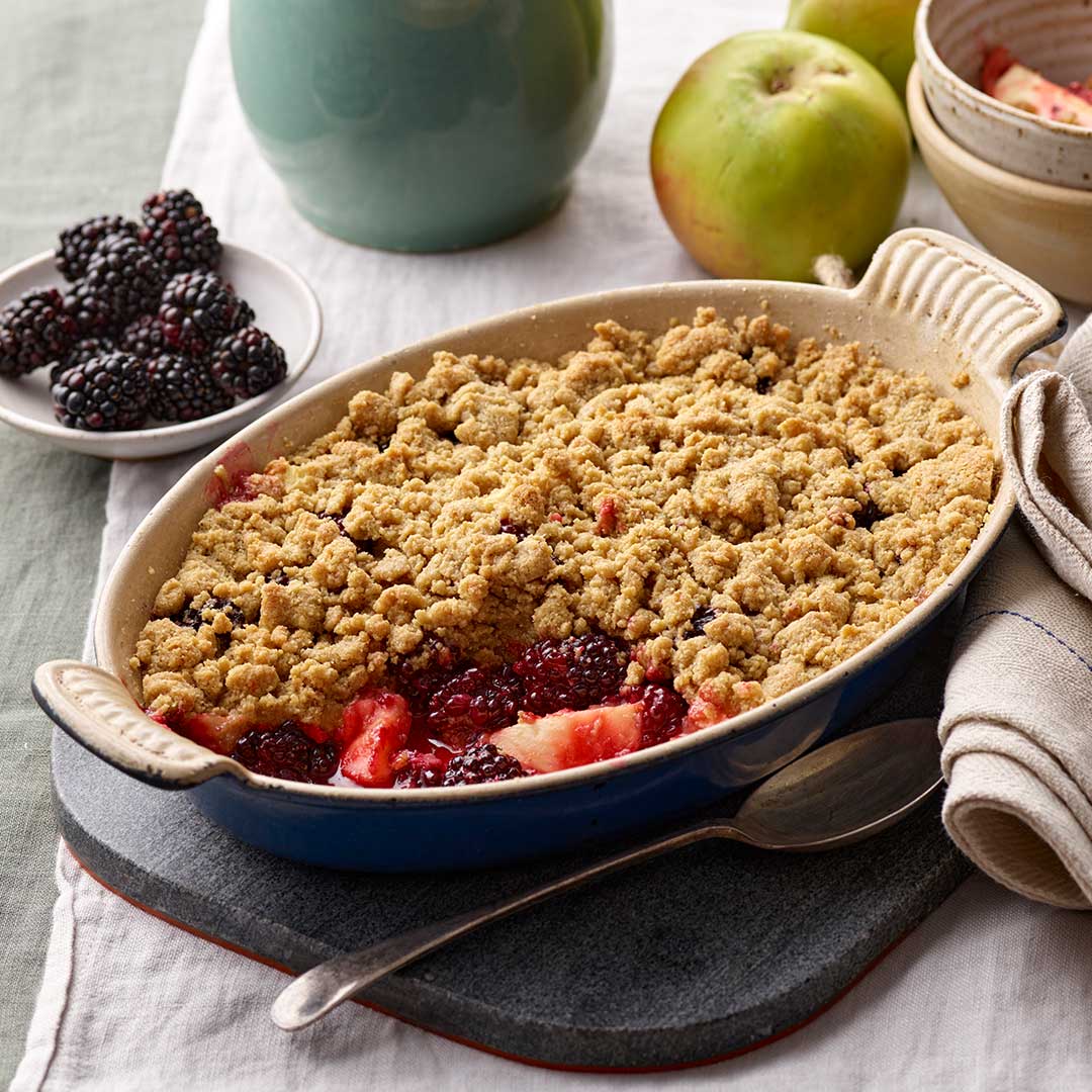 Baked Oat Fruit Crumble with Hidden Fruit Layer