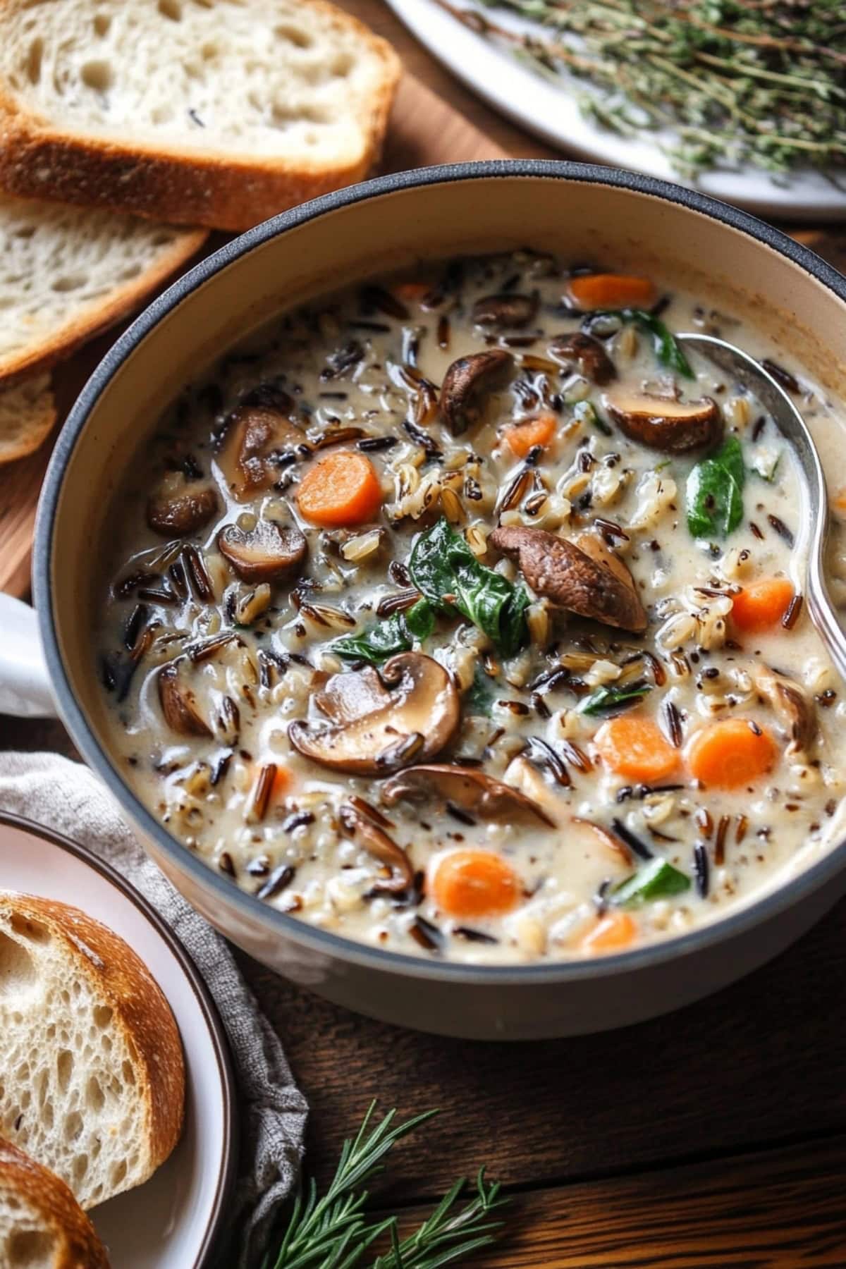 Creamy Mushroom and Wild Rice Soup