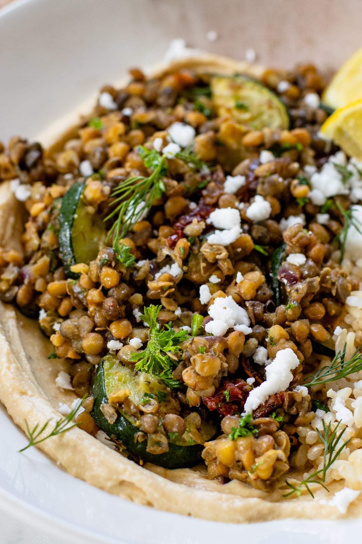Harissa-Spiced Lentil Grain Bowl