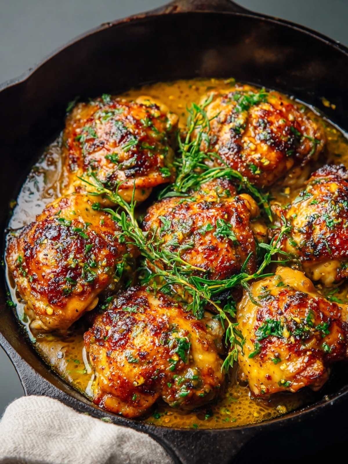 Pan-Seared Chicken Thighs with Dijon and Honey