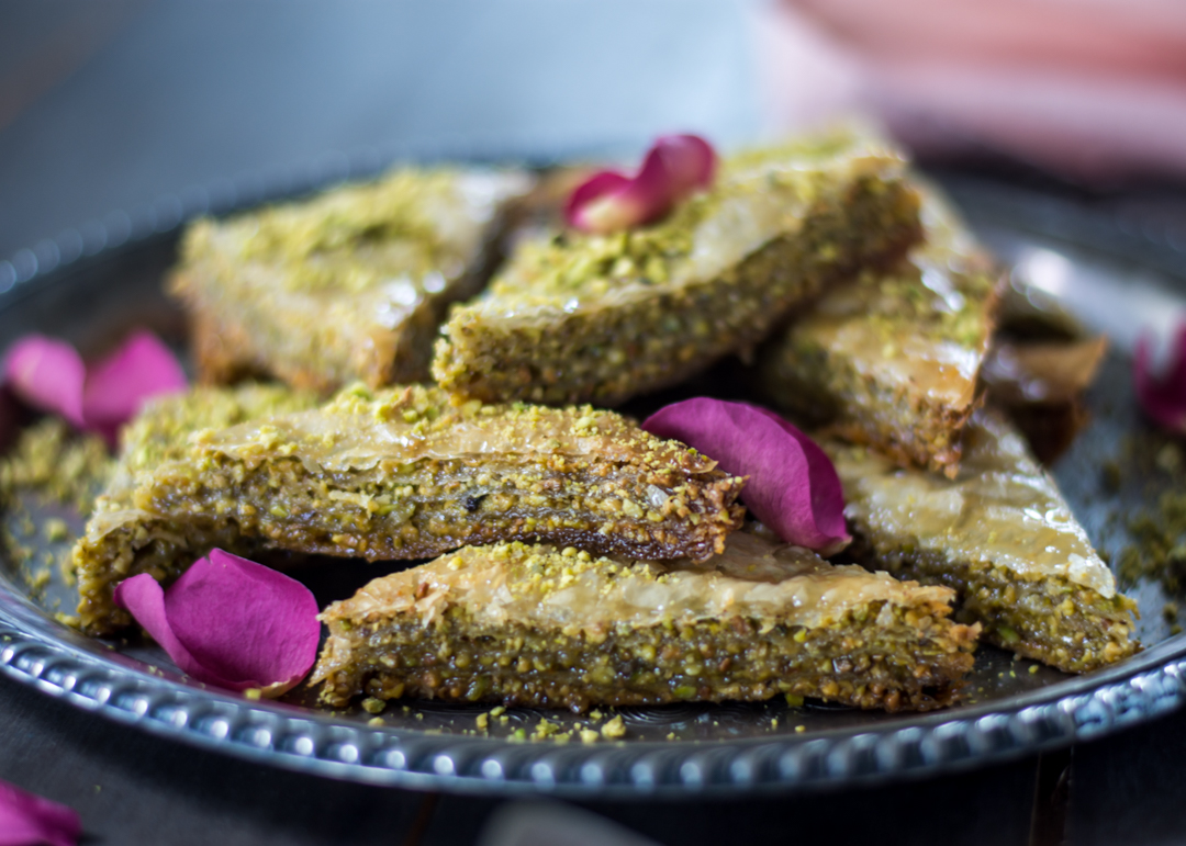 Rosewater and Pistachio Baklava