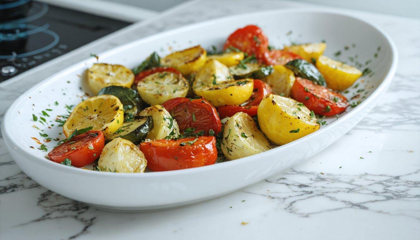 Herb-Roasted Rainbow Vegetables with Lemon Zest