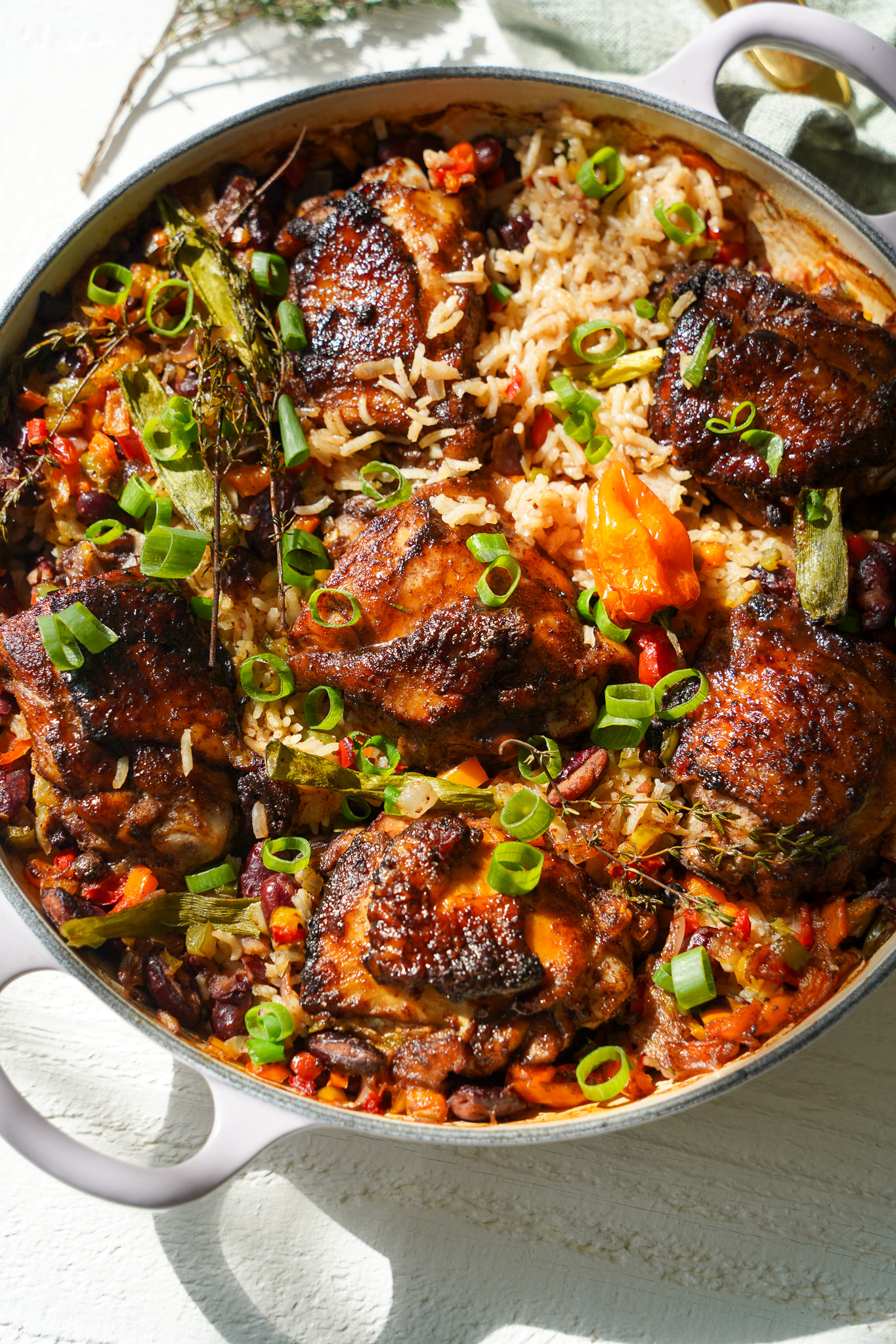One-Pot Chicken and Thyme Rice with Peas