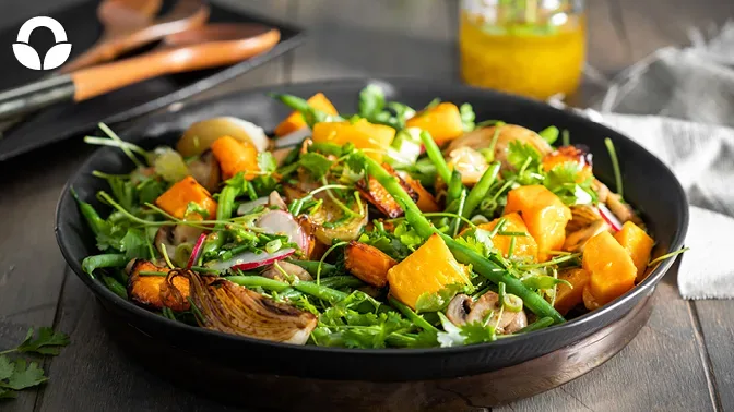 Flatbread Vegetable Salad with Lemon-Dijon Dressing