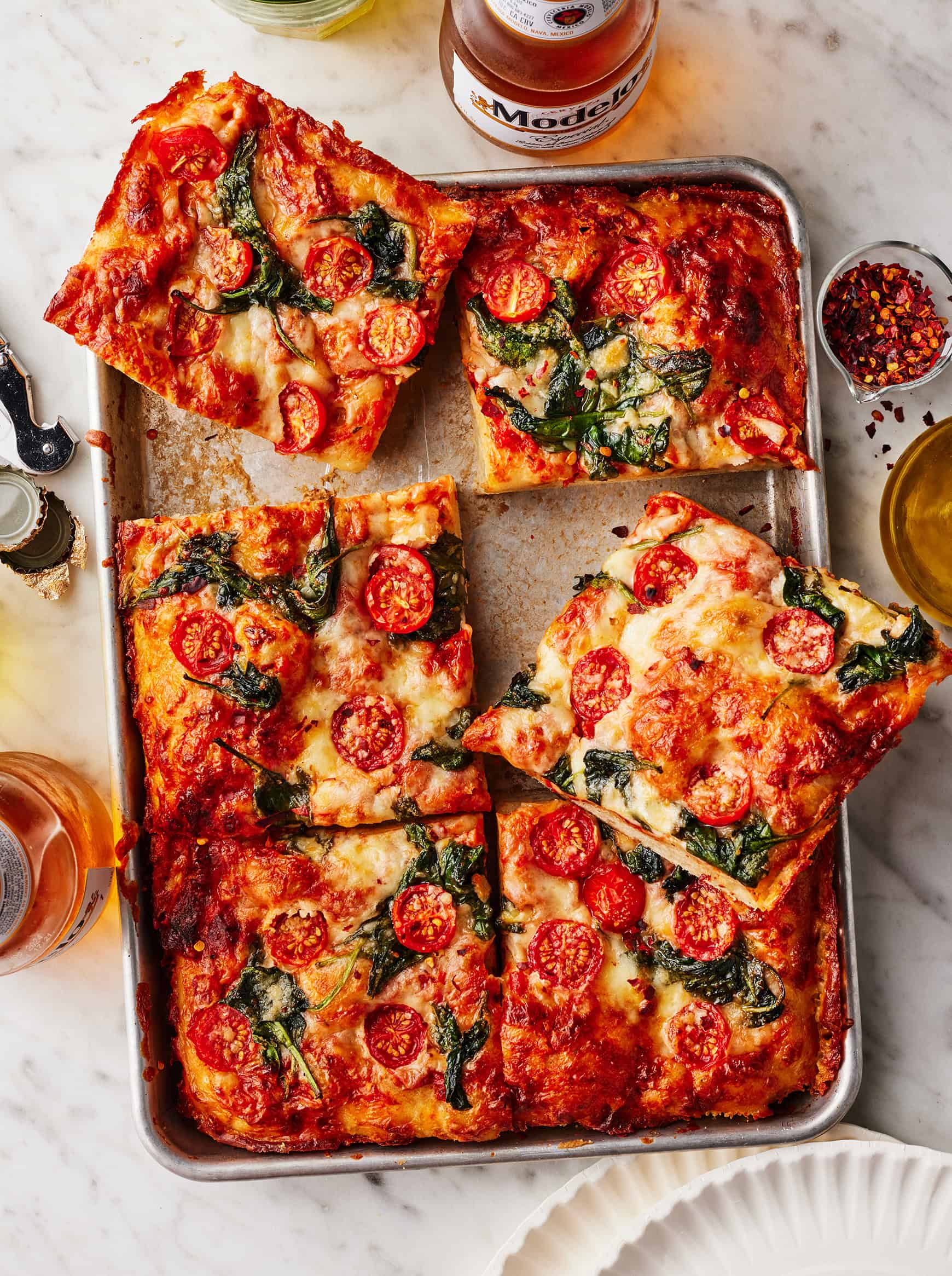 Sheet Pan Tomato and Mozzarella Pizza