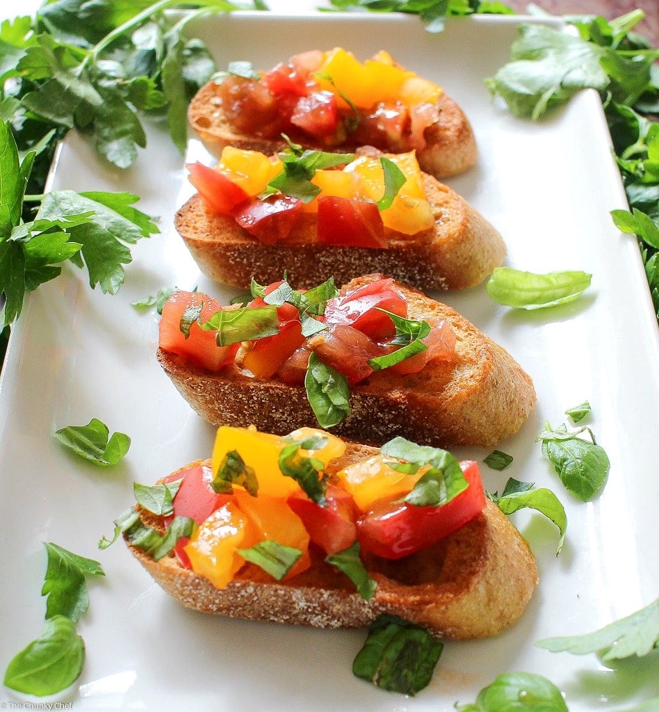 Tomato-Basil Bruschetta with Heirloom Tomatoes