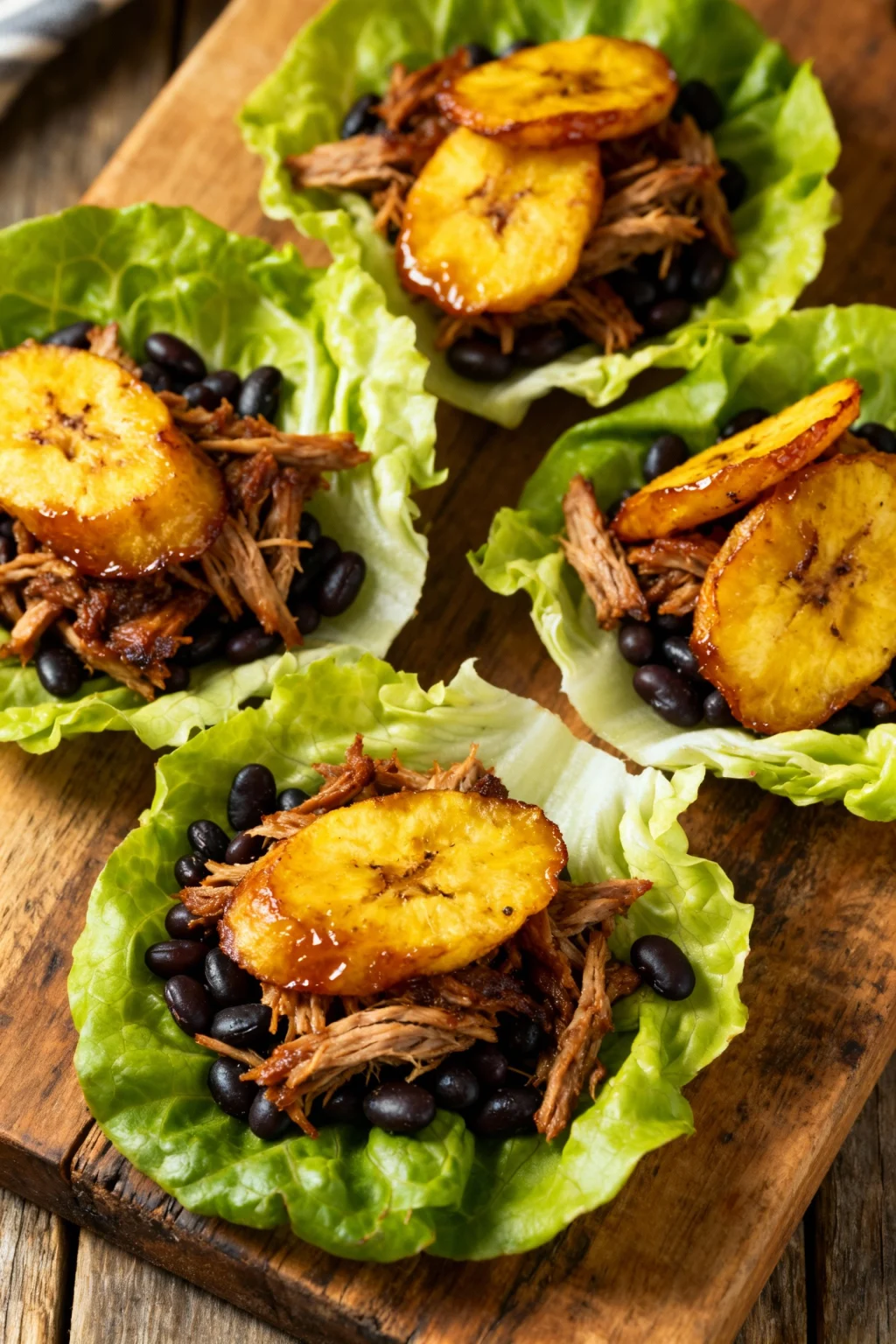Stuffed Green Plantains with Spicy Pork and Mojo Sauce