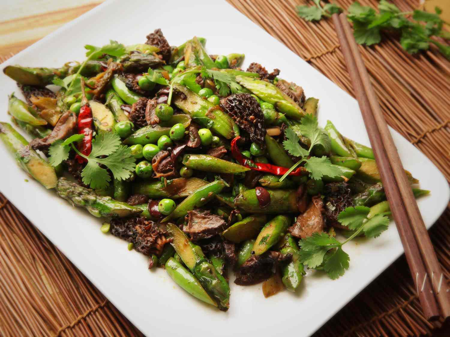 Sichuan-Style Vegetable Stir-Fry with Chili and Peppercorns