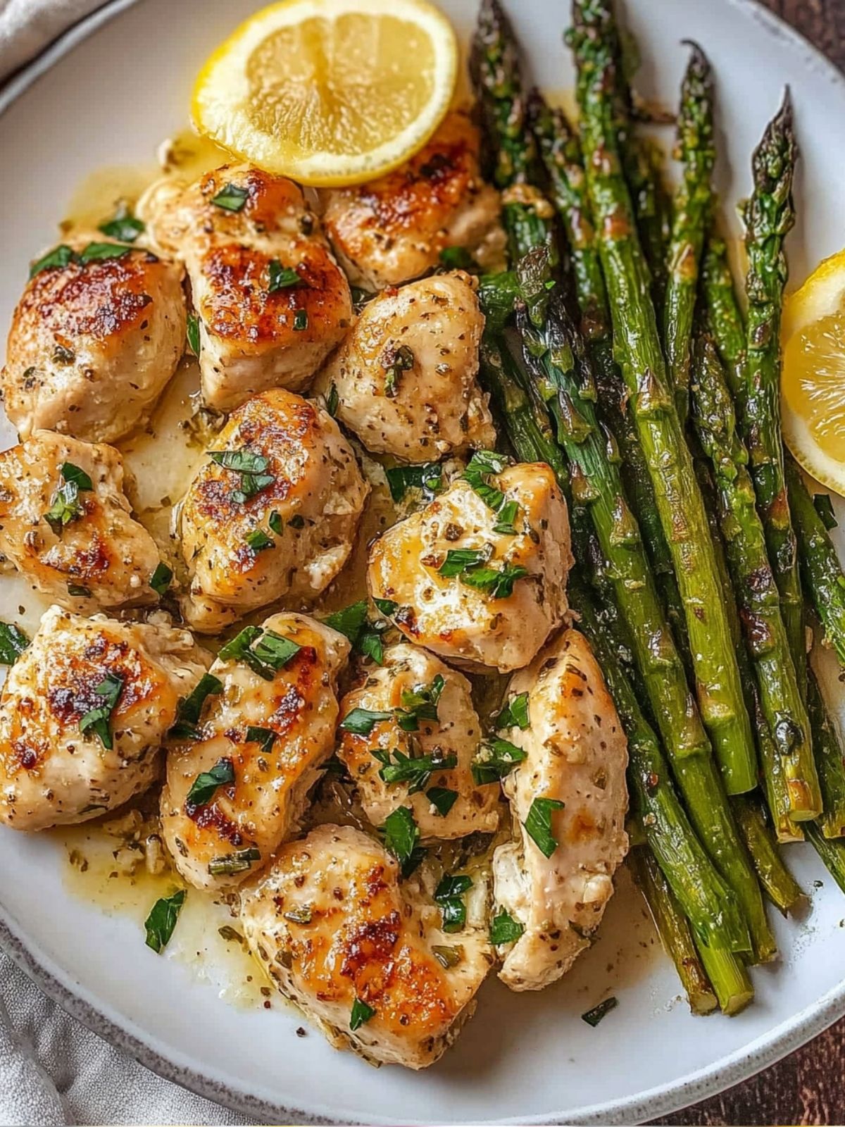 Baked Lemon-Garlic Chicken with Asparagus