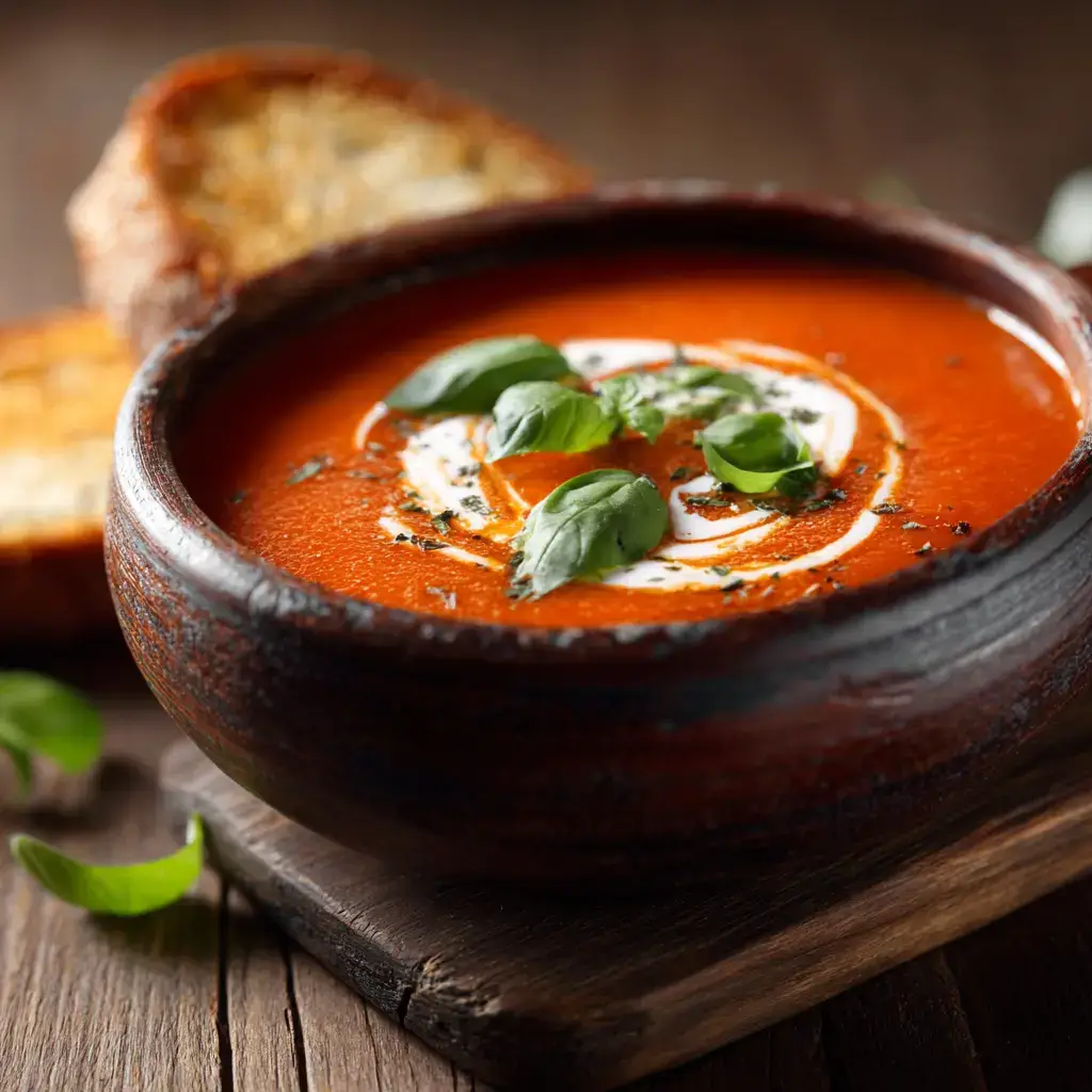 Slow-Simmered Tomato and Herb Soup with Garden-Grown Tomatoes