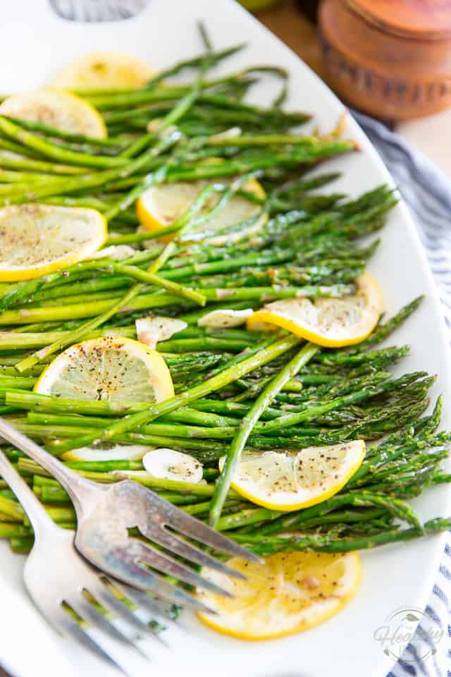 Roasted Asparagus with Lemon-Garlic Drizzle