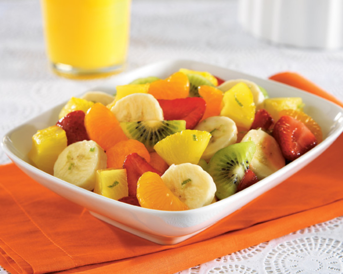 Honey-Lime Skewered Fruit with Cinnamon Dust