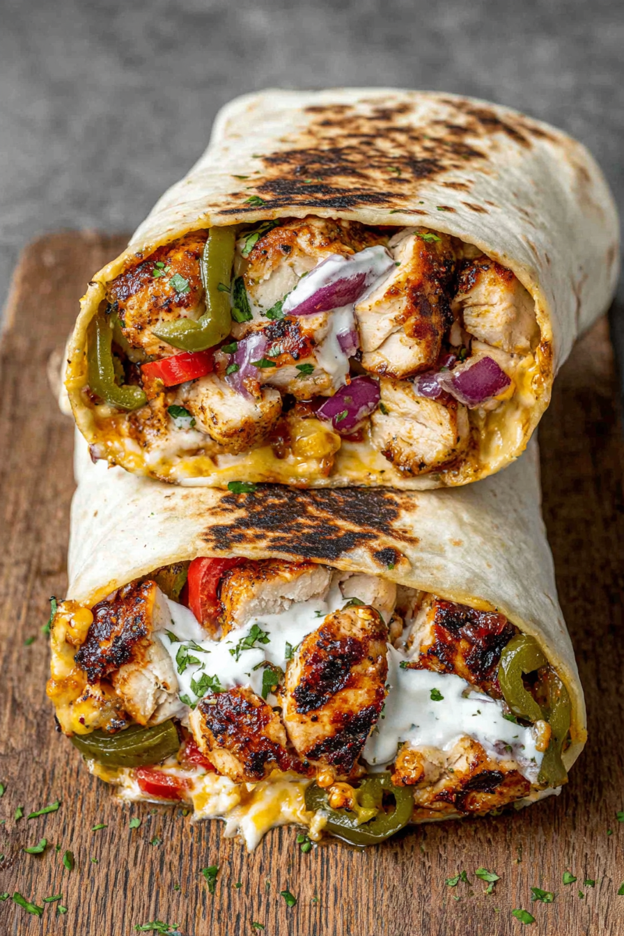 Spicy Chicken Fajitas with Avocado Crema