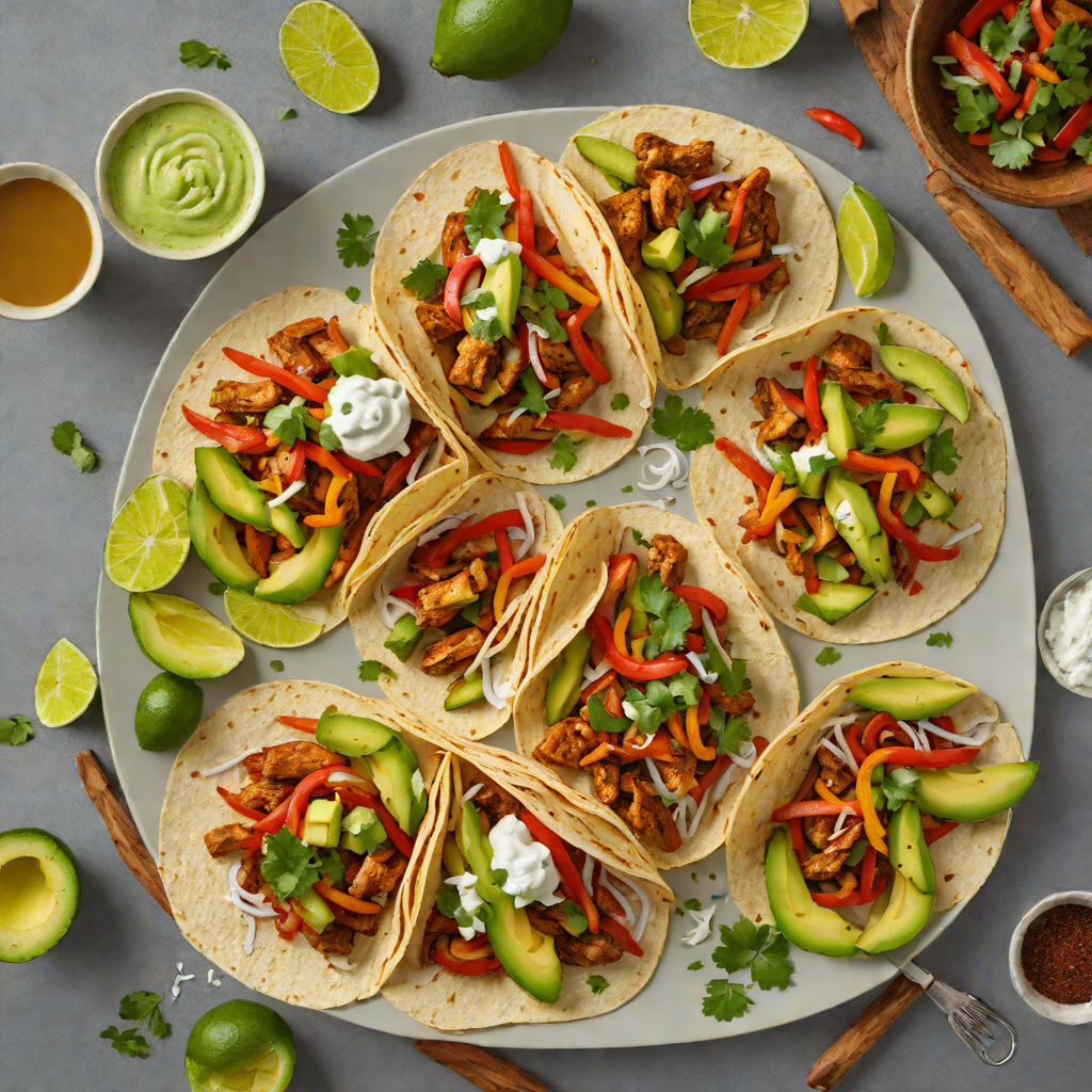 Spicy Chicken Fajitas with Avocado Crema