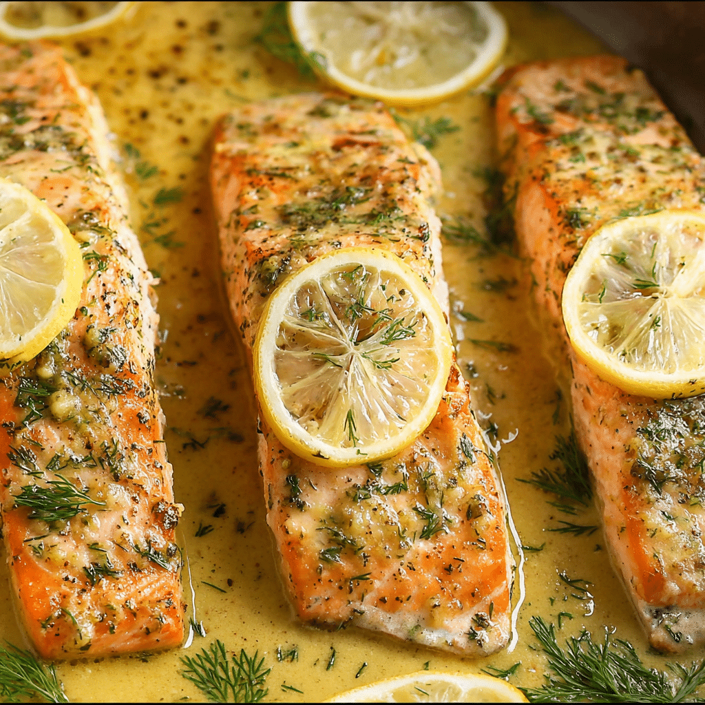 Dill Reverse Baked Salmon