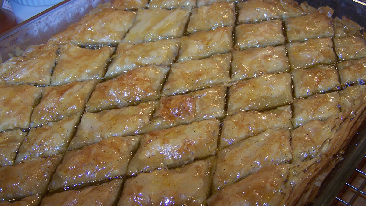Classic Baklava with Pistachio and Rosewater Syrup