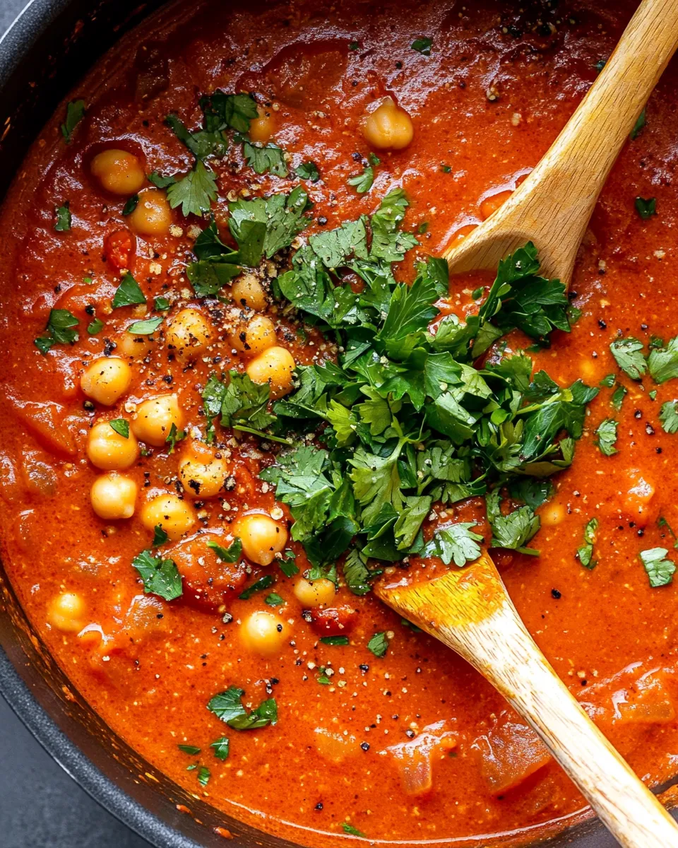 Chickpea and Harissa Soup with Tomato