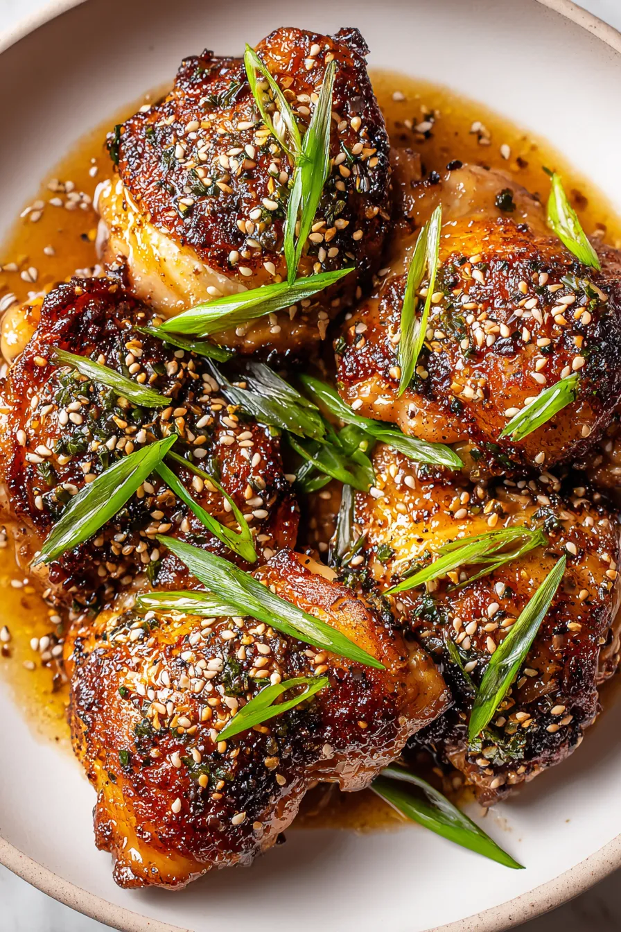 Miso-Glazed Chicken Thighs with Sesame Seeds