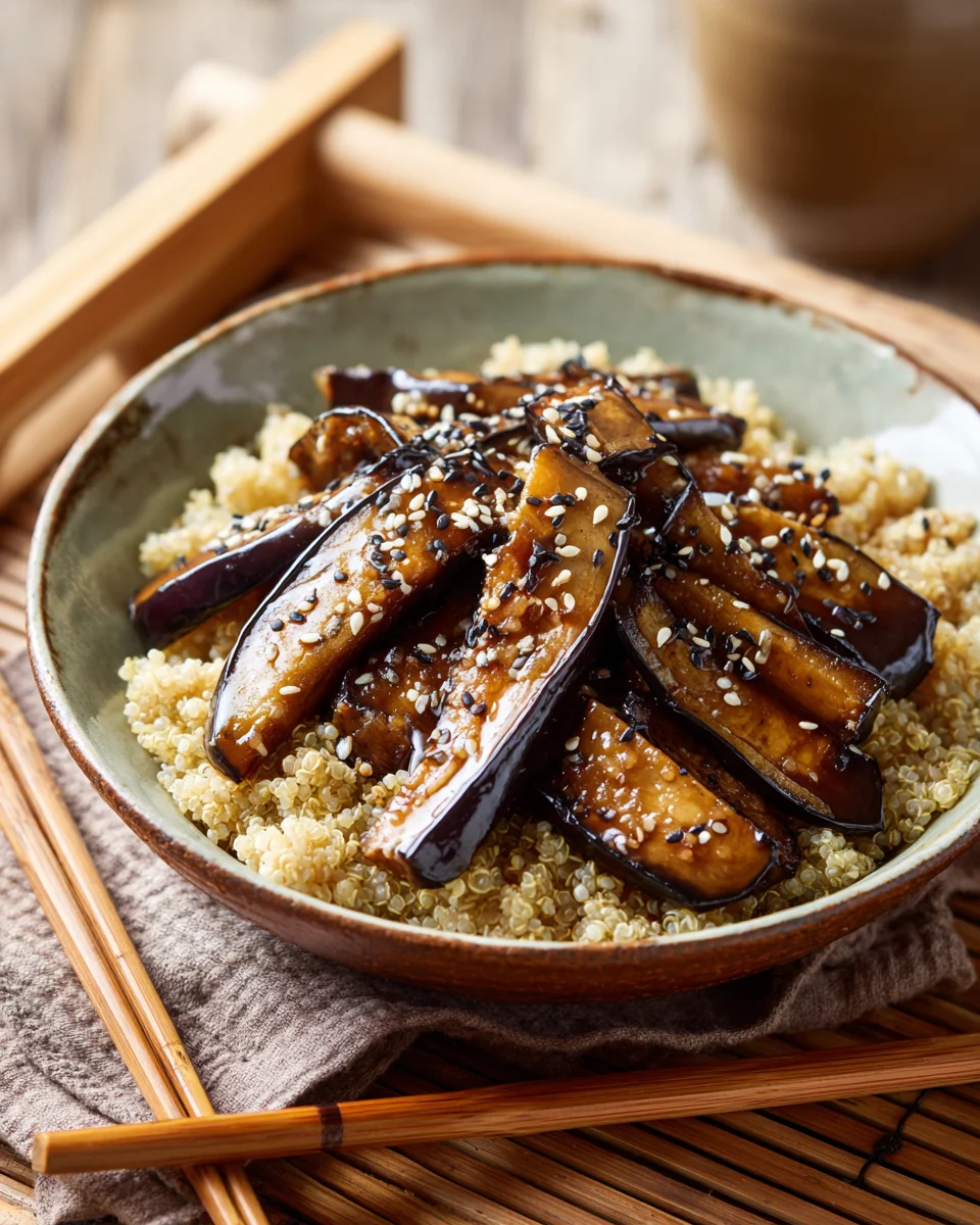 Savory Miso-Glazed Eggplant with Sesame Rice