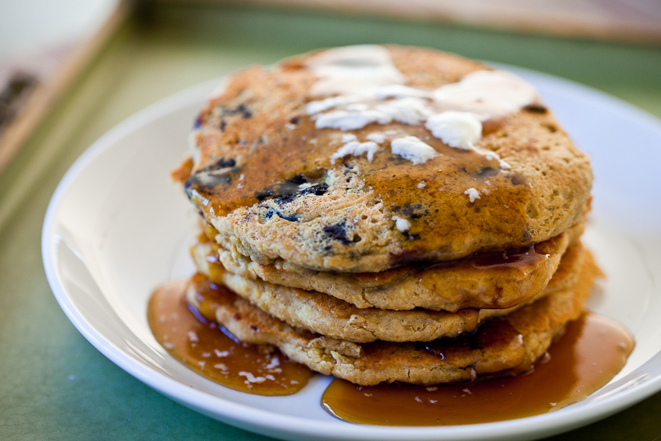 Lemon-Blueberry Oatmeal Pancakes