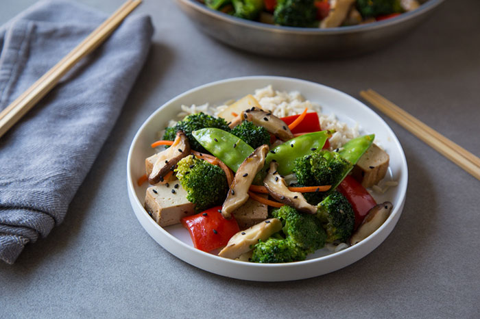 Shiitake Mushroom and Tofu Stir-Fry