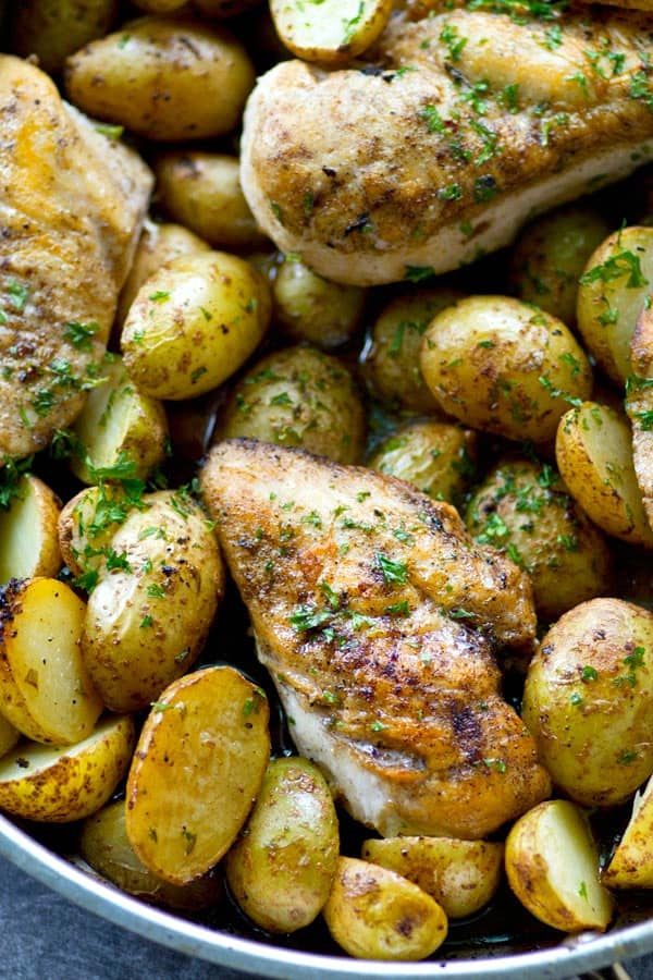 Herb-Roasted Chicken with Lemon and Fingerling Potatoes