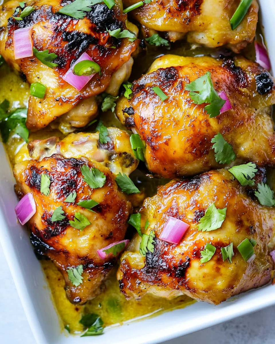 Mojo-Sauced Chicken Thighs with Fried Plantains