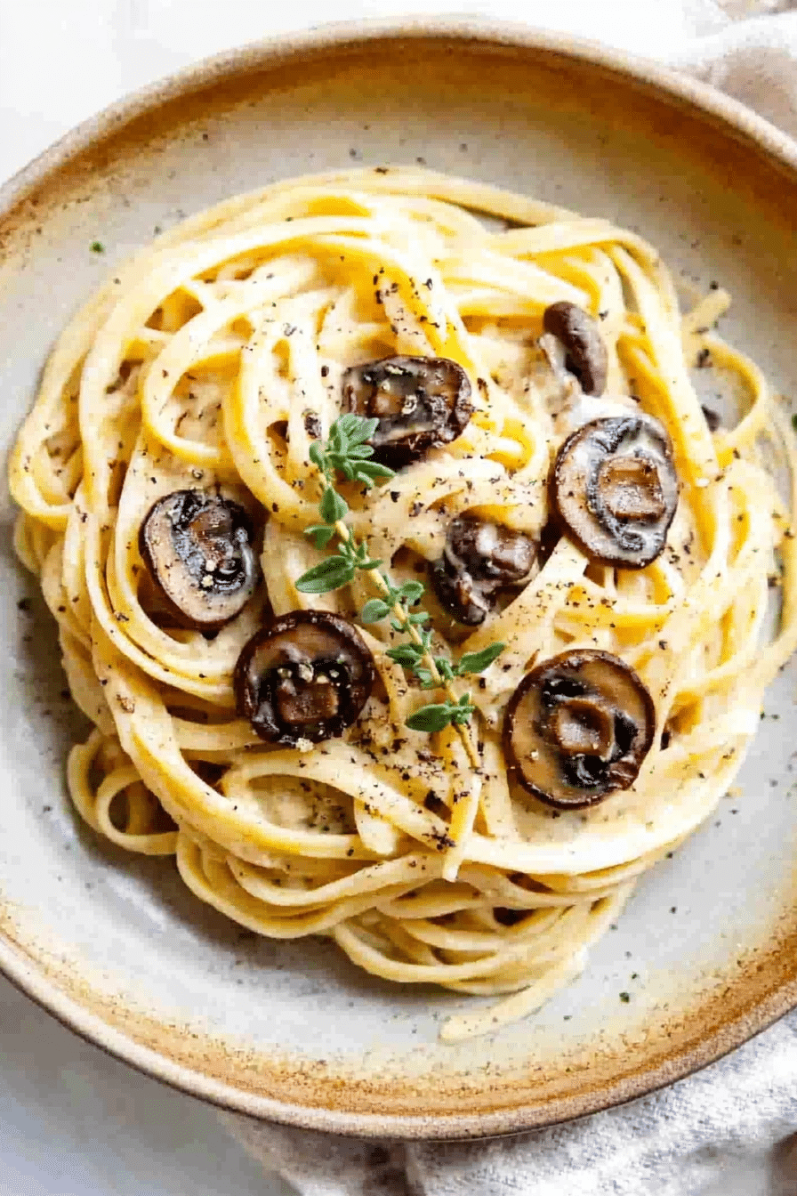 Pan-Seared Mushroom and Thyme Pasta
