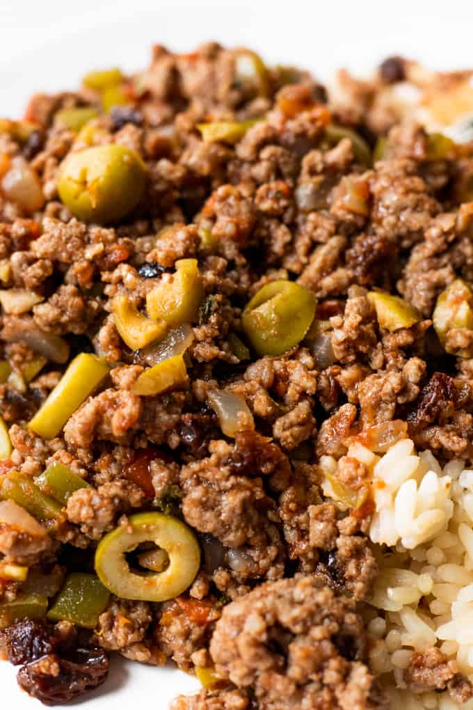 Picadillo with Ground Beef and Green Olives