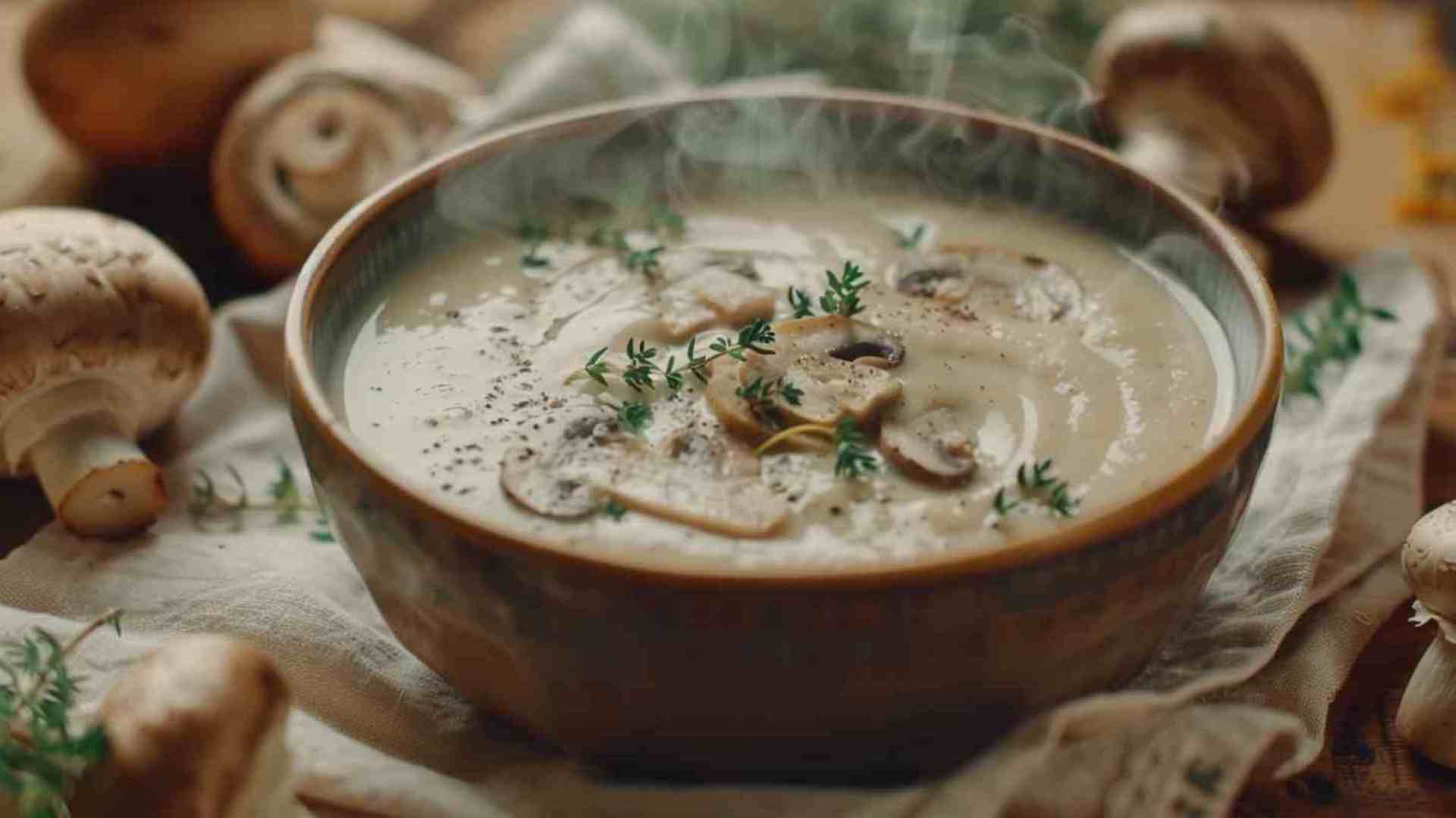 Slow-Simmered Mushroom Soup with Thyme