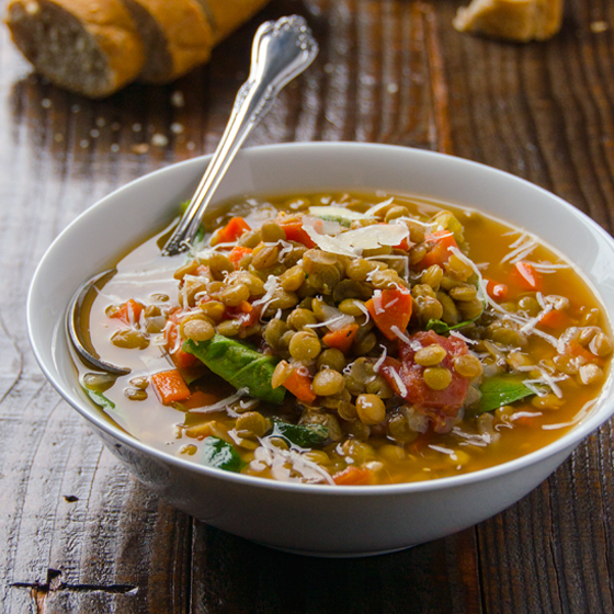 Chicken and Lentil Soup with Spinach