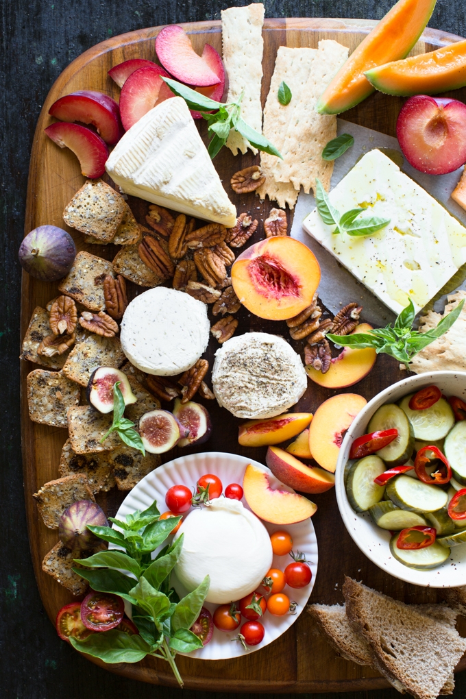 Gruyère Cheese Board with Pickles and Honey