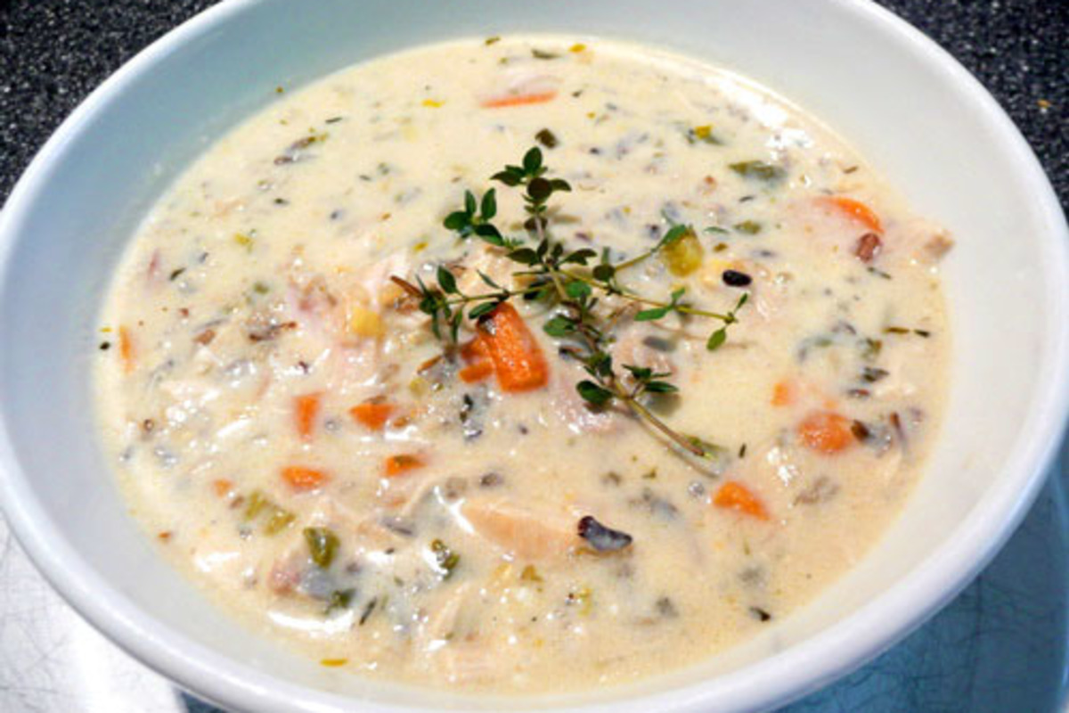 Herb-Infused Chicken and Wild Rice Soup