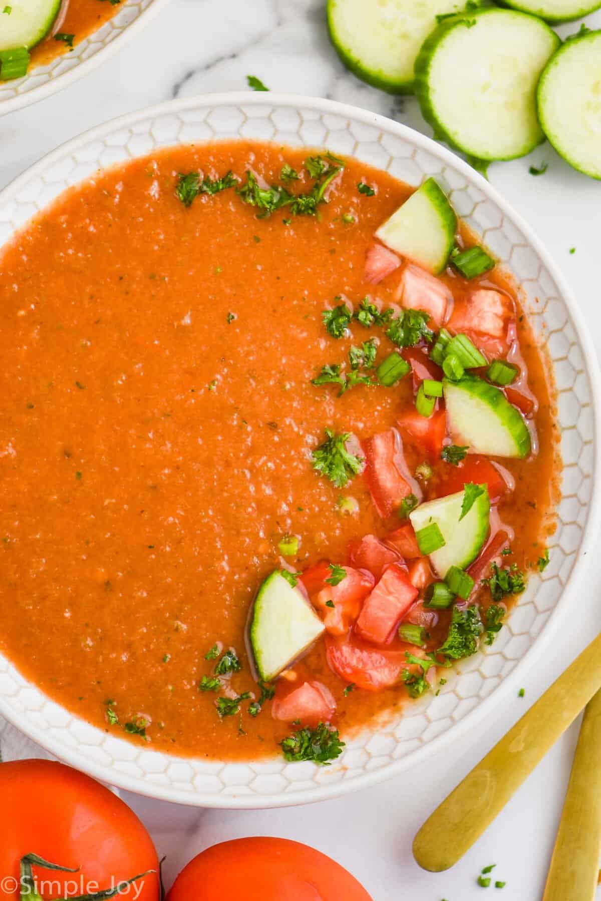 Cucumber-Tomato Gazpacho with Fresh Cilantro