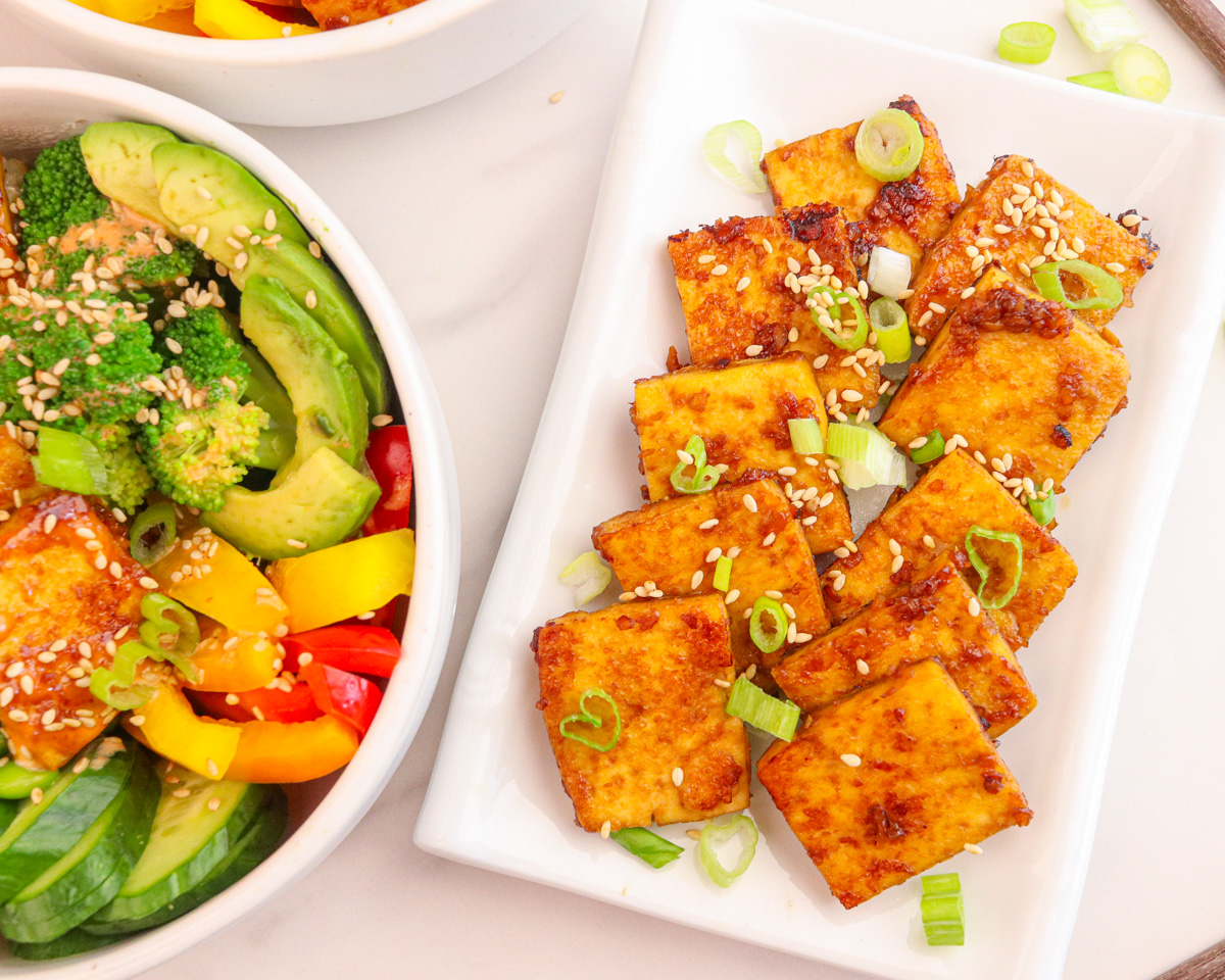Miso-Marinated Tofu with Roasted Vegetables