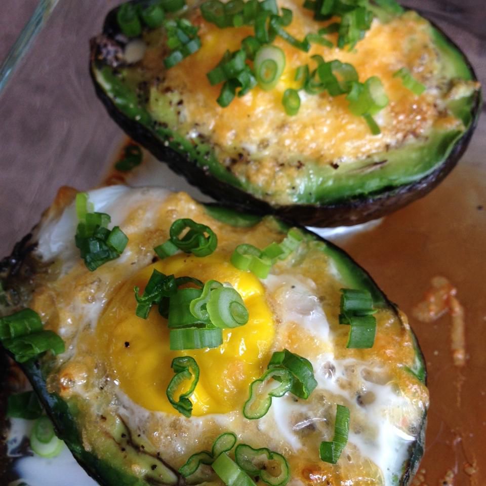 Baked Avocado Halves with Fried Eggs and Chives