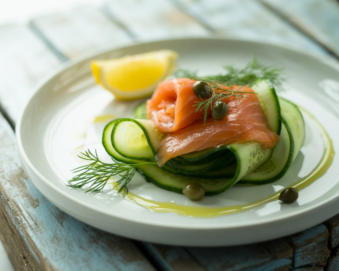 Lemon-Dill Smoked Salmon with Cucumber Salad