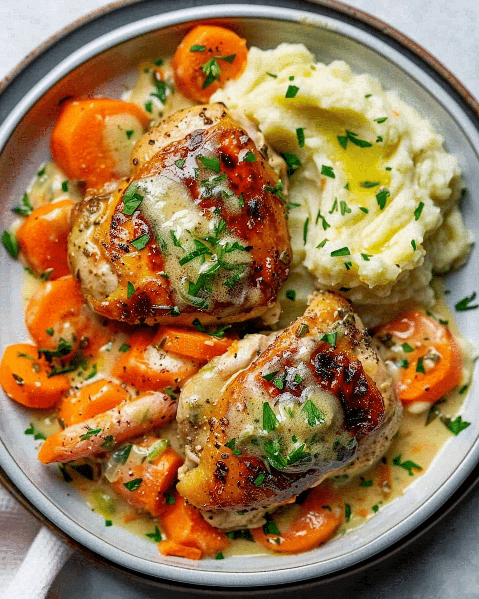Sage-Infused Chicken Thighs with Cauliflower Mash