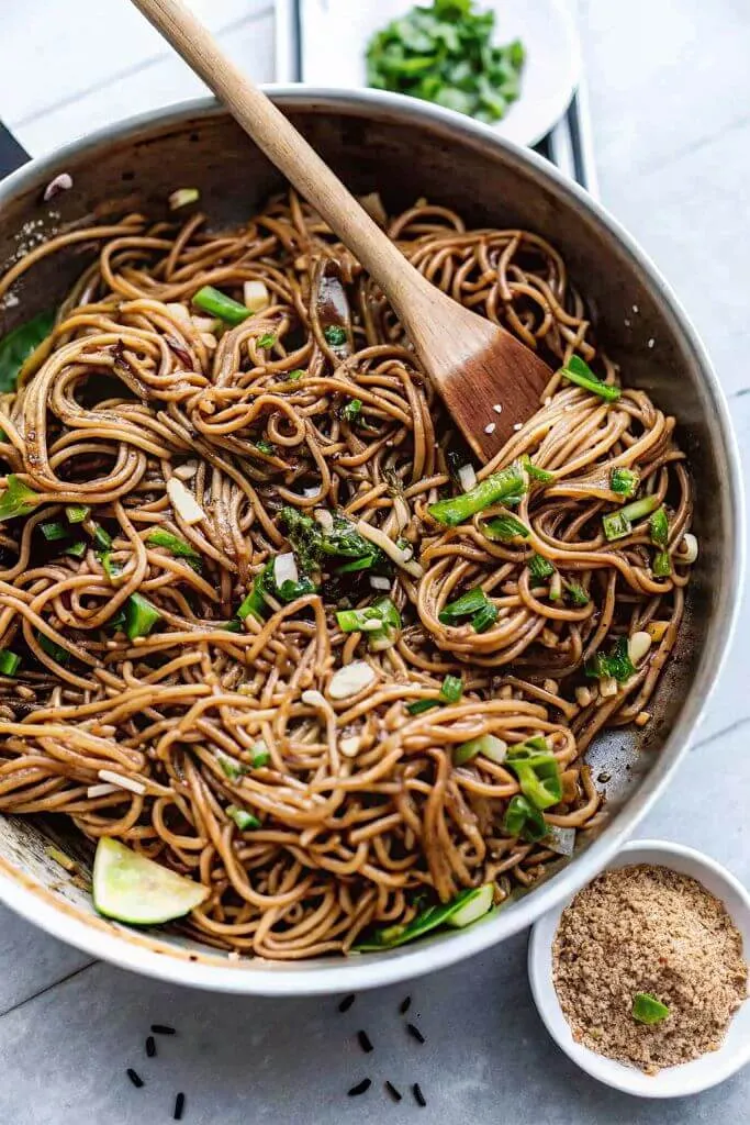 Teriyaki Soba Noodles with Sesame and Scallions