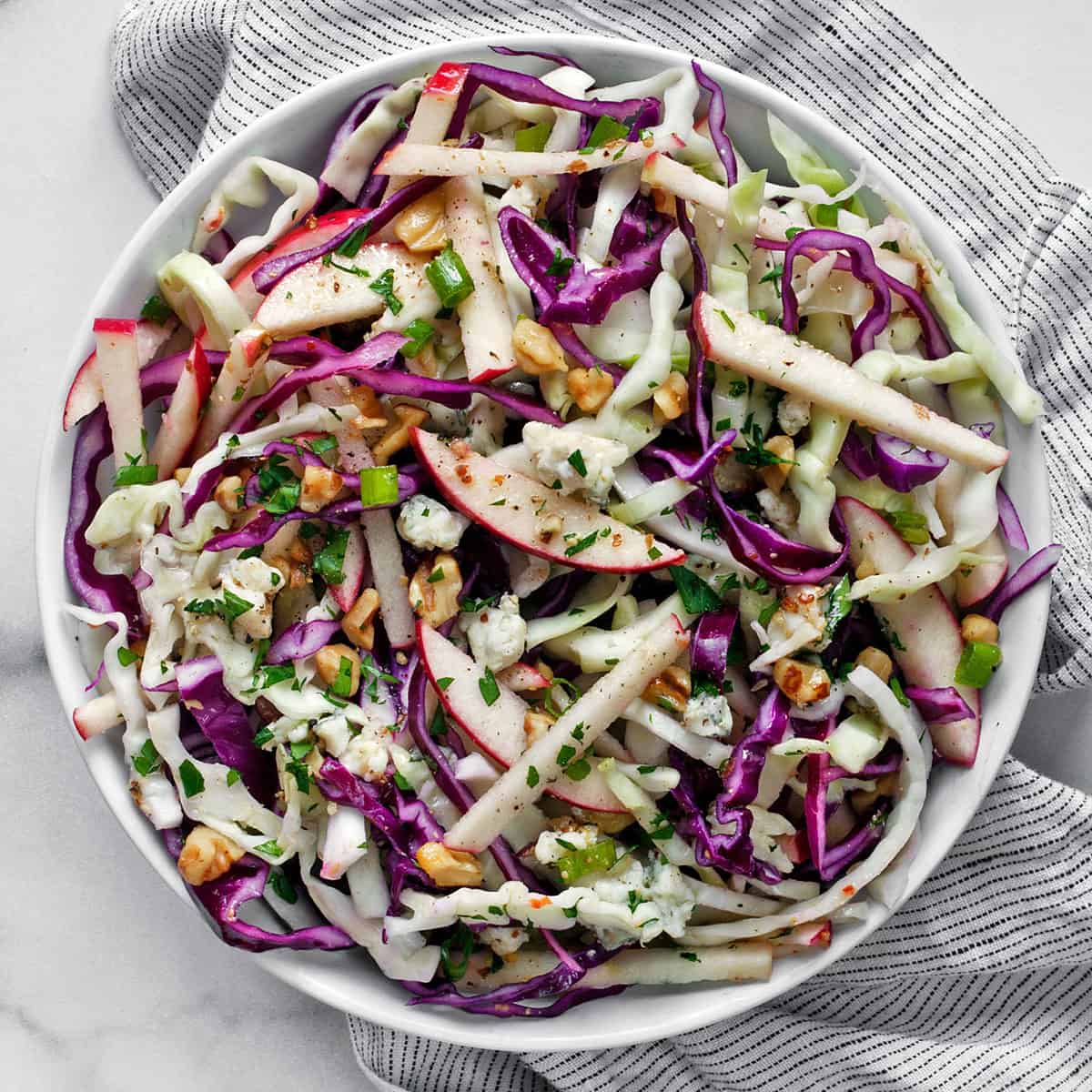 Shredded Cabbage and Apple Salad with Apple Cider Vinaigrette