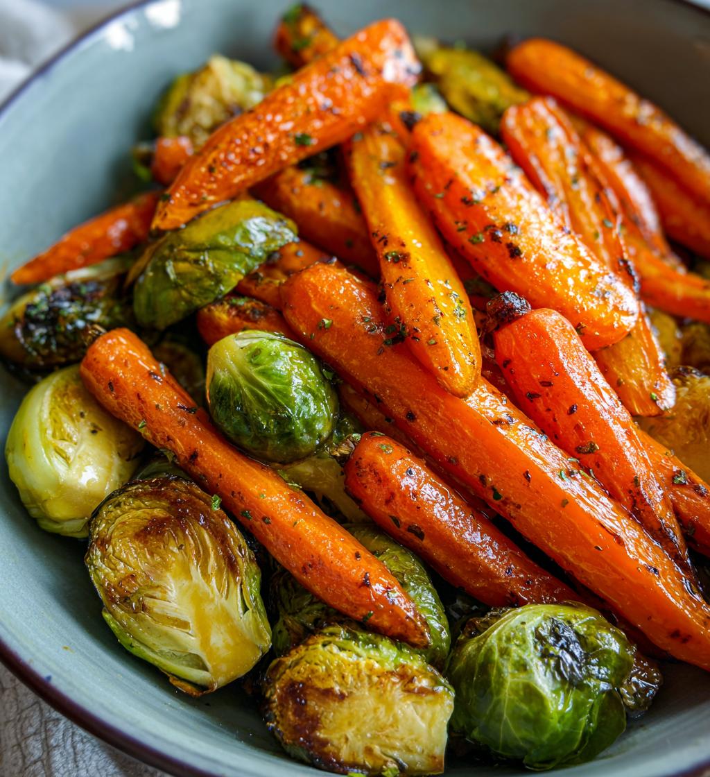 Maple-Glazed Carrots and Brussels Sprouts