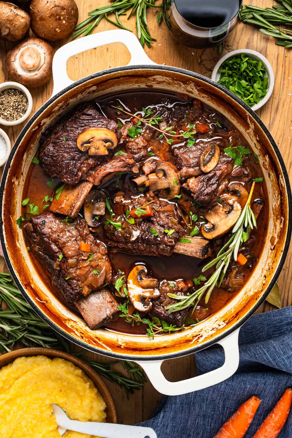 Red Wine-Braised Short Ribs with Mushrooms