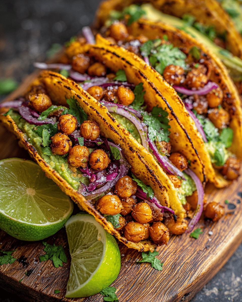 Harissa-Spiced Chickpea Tacos with Avocado