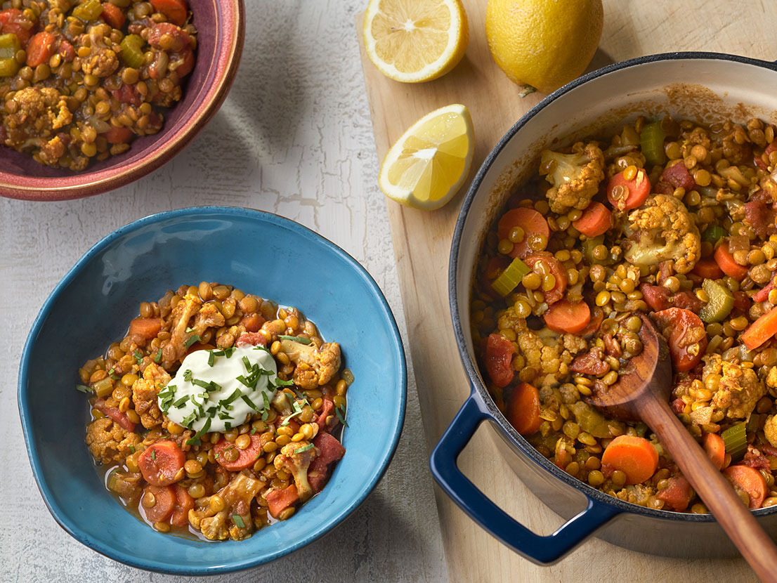 Cumin and Coriander-Spiced Lentil Stew