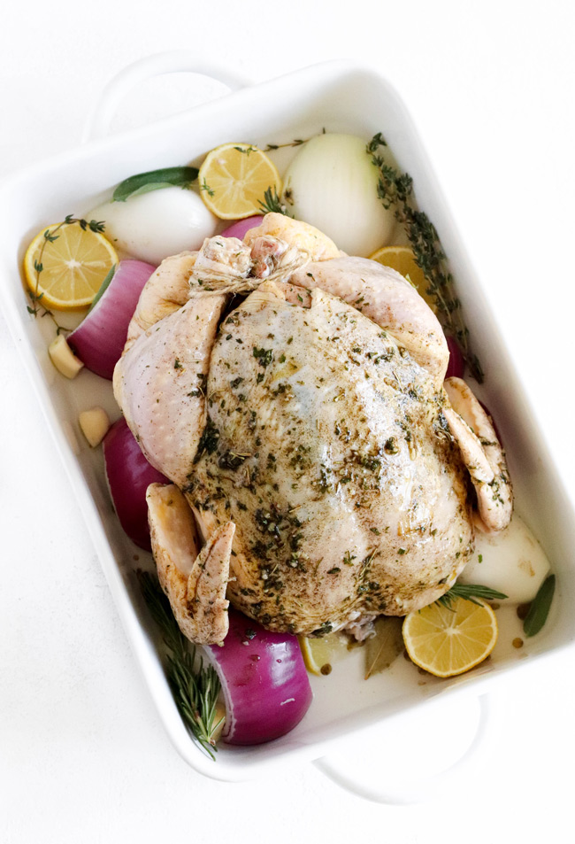 Pailin-Basted Roasted Chicken with Herbs