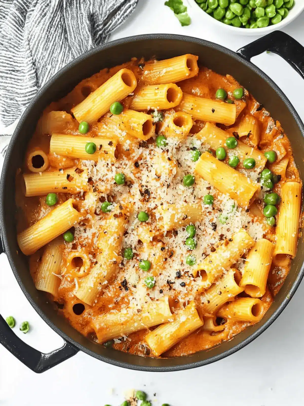 One Pot Lemon-Pepper Rigatoni with Spinach